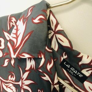 Floral Hawaiian Shirt Button Down Short Sleeve XXL